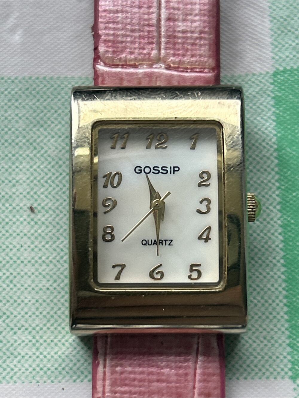 Gossip MOP Dial Gold Tone Pink Band Women’s Quartz Watch